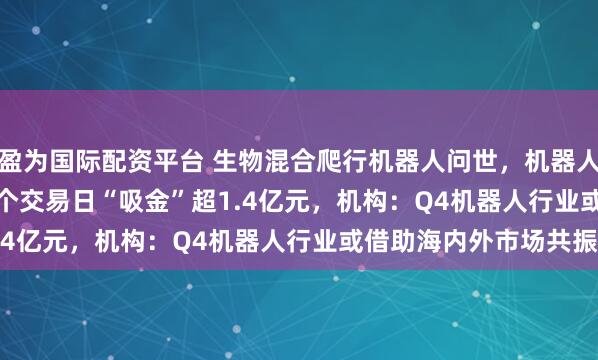 盈为国际配资平台 生物混合爬行机器人问世，机器人ETF（159770）近3个交易日“吸金”超1.4亿元，机构：Q4机器人行业或借助海内外市场共振