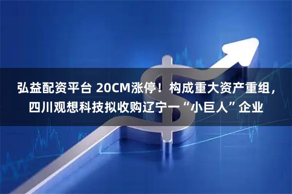 弘益配资平台 20CM涨停！构成重大资产重组，四川观想科技拟收购辽宁一“小巨人”企业